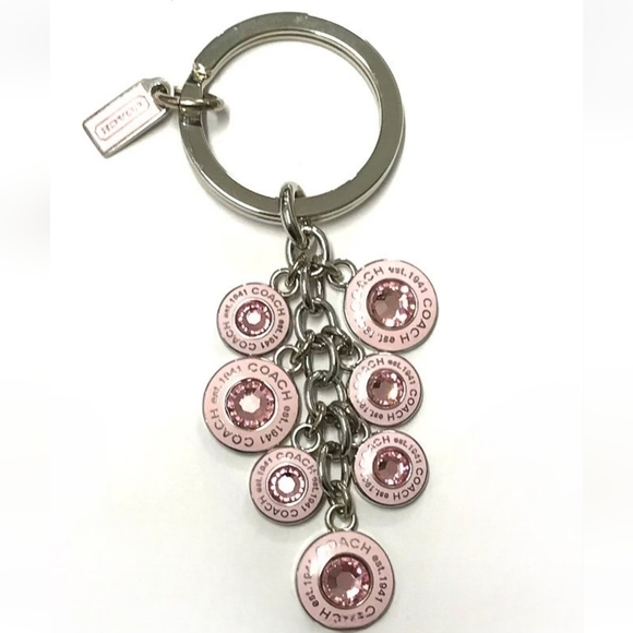 Coach Pink CZ Pendant Keychain/bag charm - Picture 1 of 5